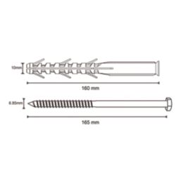 Easyfix  Hex Long Expansion Frame Fixings 10mm x 160mm 12 Pack