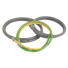 Prysmian 6181Y & 6491X Grey & Green/Yellow 1-Core 16mm² Meter Tails Cable 1m Coil 3 Pack