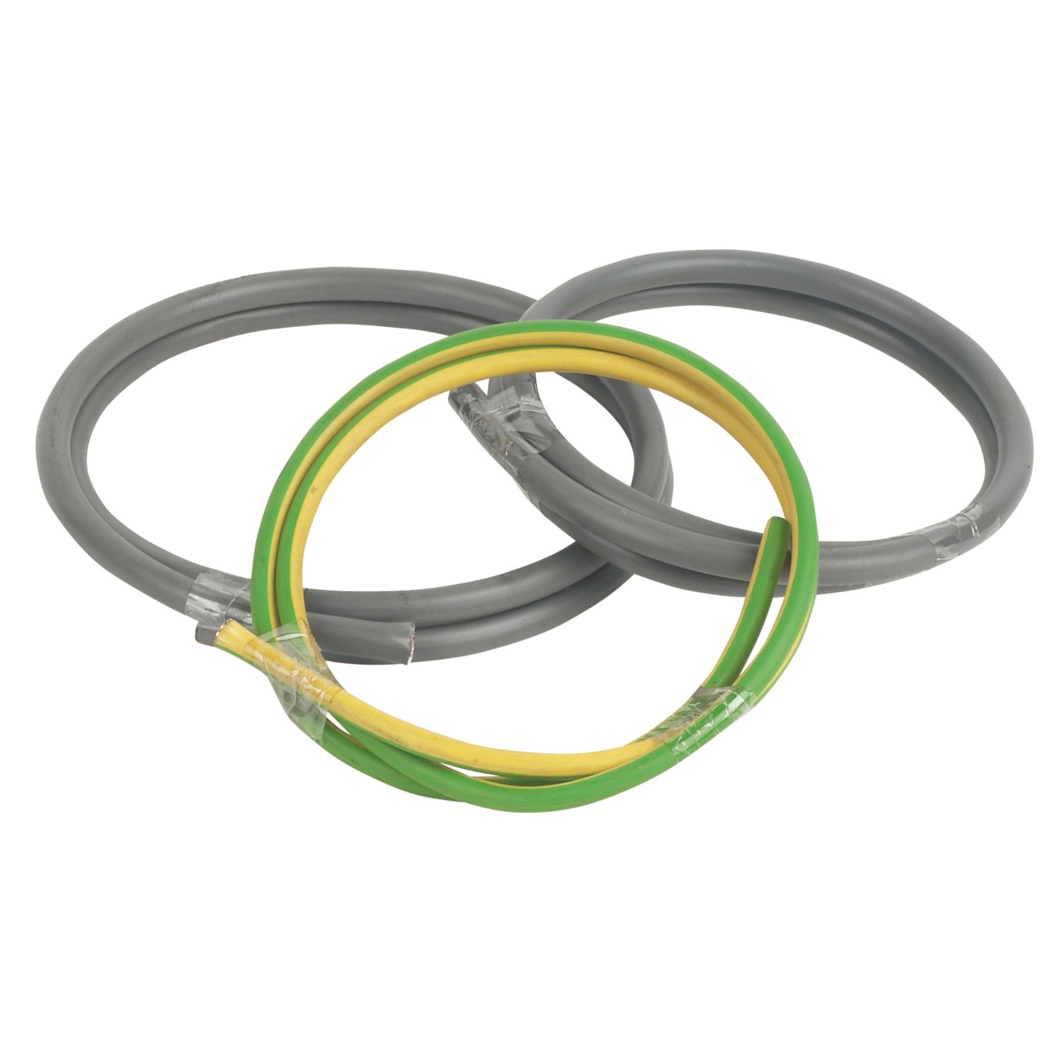 Prysmian 6181Y & 6491X Grey & Green/Yellow 1-Core 16mm² Meter Tails Cable 1m Coil 3 Pack (79213)