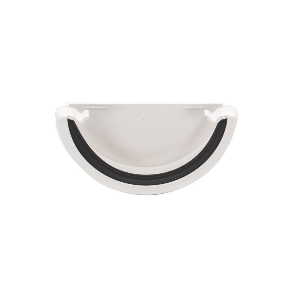 Gutter End Cap, Right, White Aluminum, 5 In. - True Value Hardware