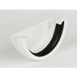 FloPlast  Half Round External Stop End White 112mm