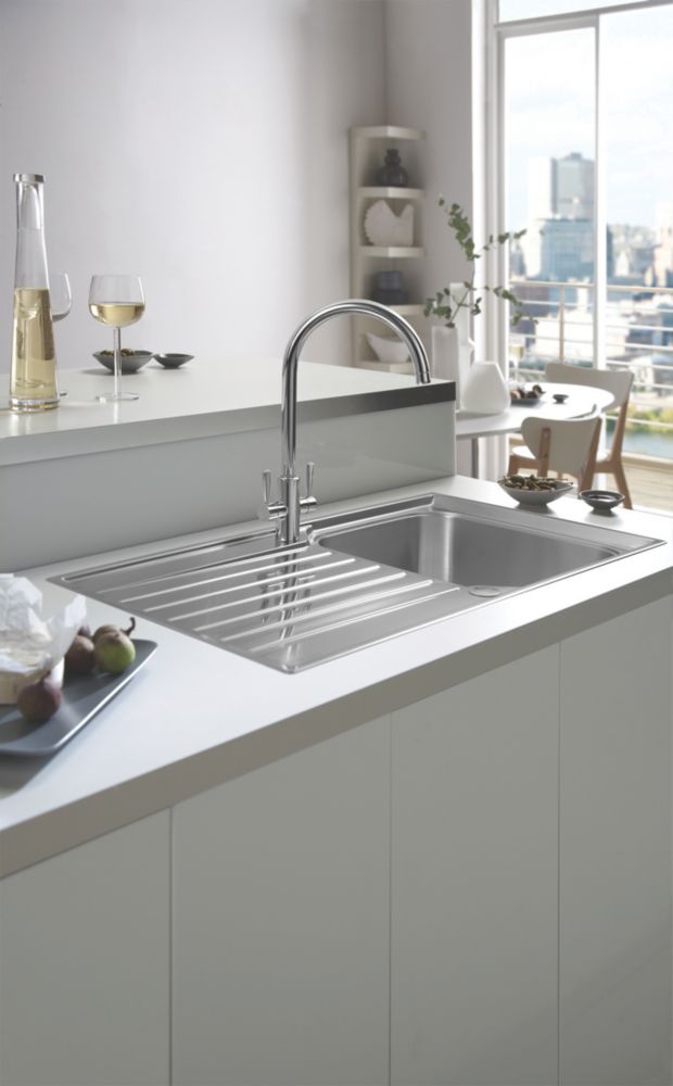 Franke ascona inset sink stainless steel 1.5 bowl 1000 x 510mm new arrivals