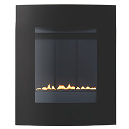 Focal Point Ebony Black Rotary Control Wall-Mounted Gas Flueless Fire 520mm x 620mm