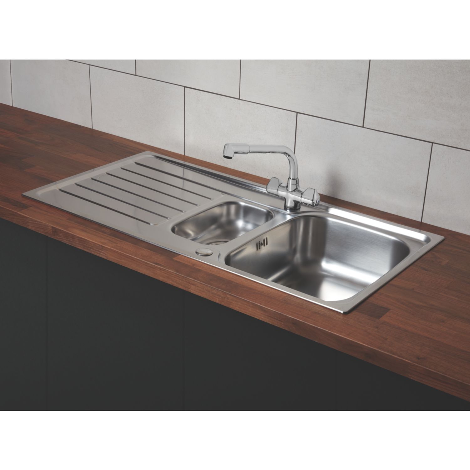 Franke 1.5 Bowl Stainless Steel Inset Sink & Mixer Tap 1000mm x 500mm (7929V)