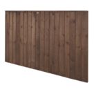 Forest Vertical Board Closeboard  Garden Fencing Panel Dark Brown 6' x 4' Pack of 5