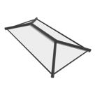 Crystal Clear Aluminium & uPVC Double-Glazed Lantern Roof Black 2000mm x 1500mm