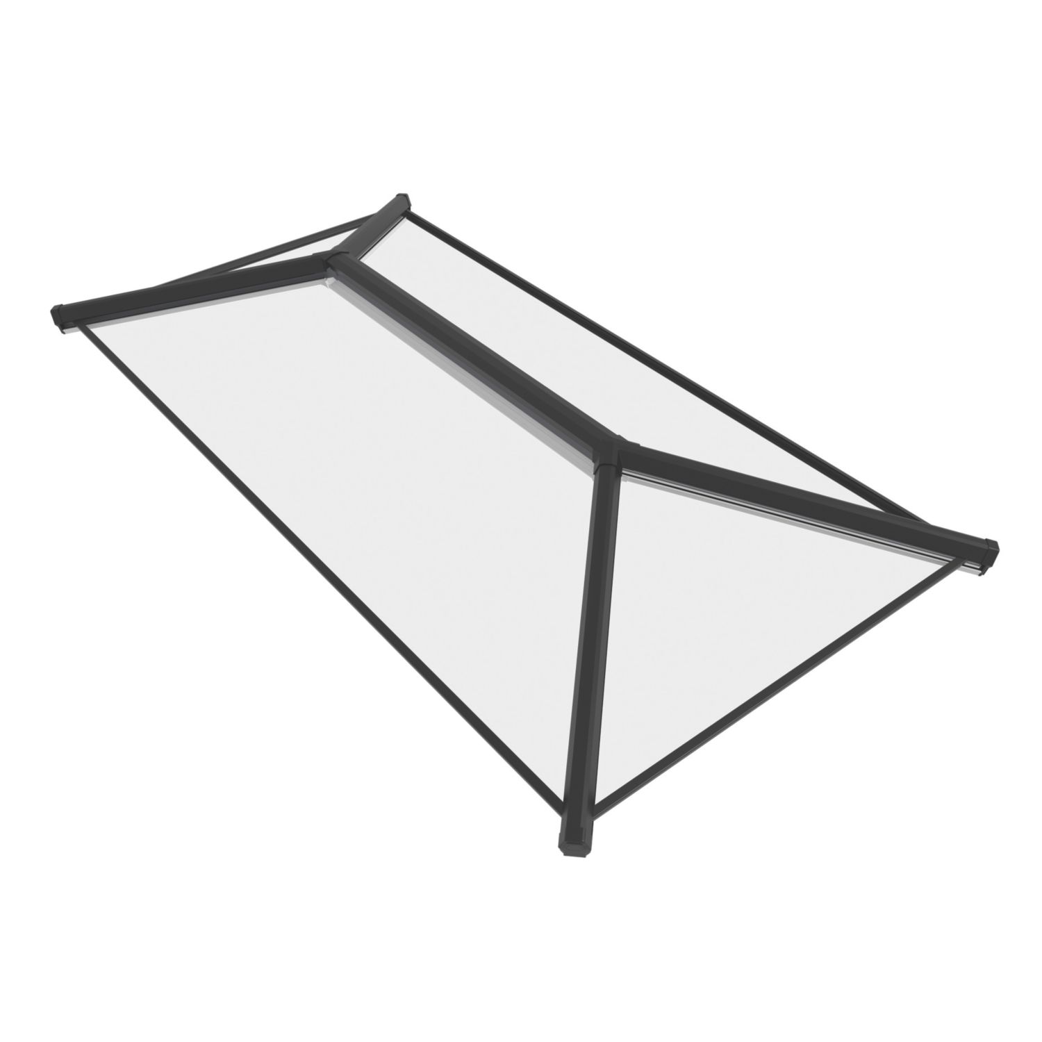 Crystal Clear Aluminium & uPVC Double-Glazed Lantern Roof Black 2000mm x 1500mm (792JM)