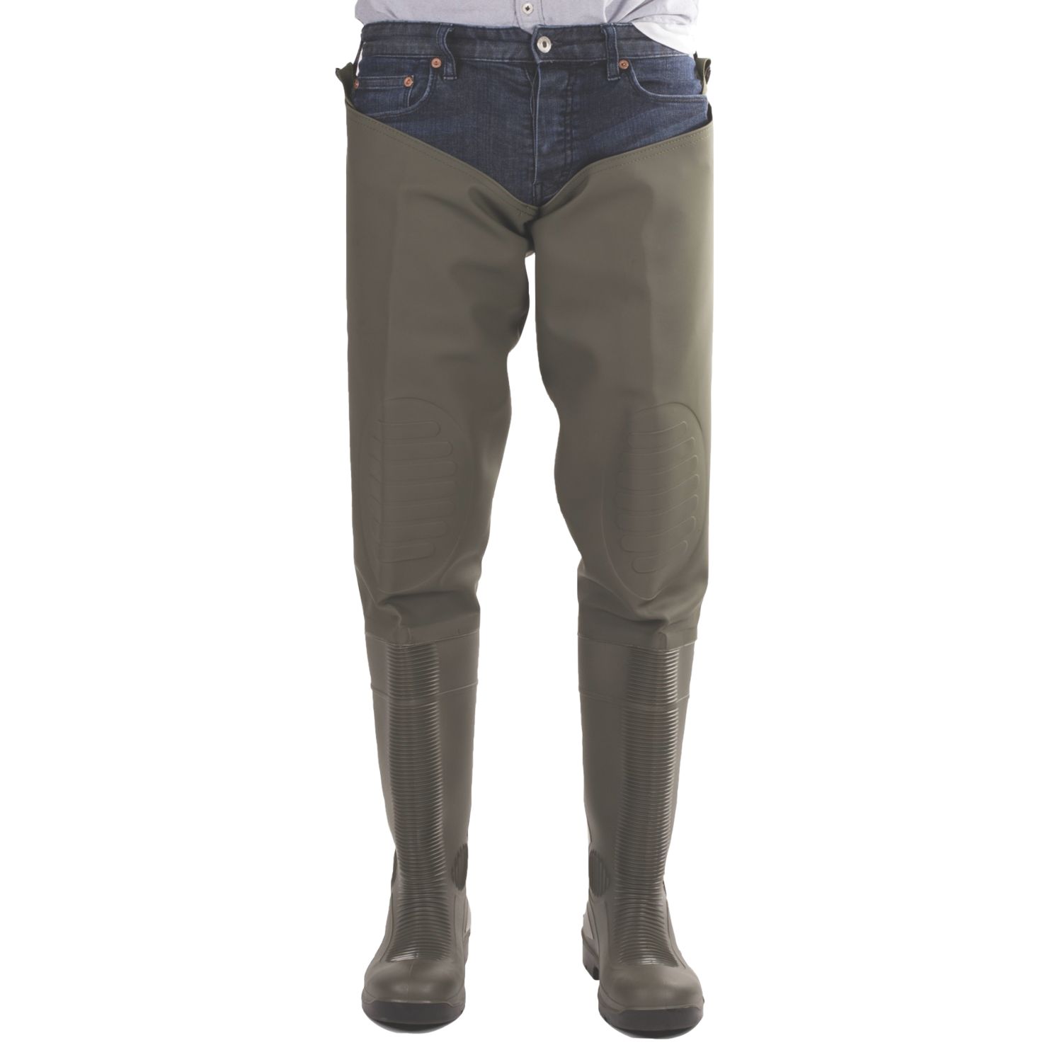 Amblers Forth Size 8 Green Safety Thigh Waders (792JX)