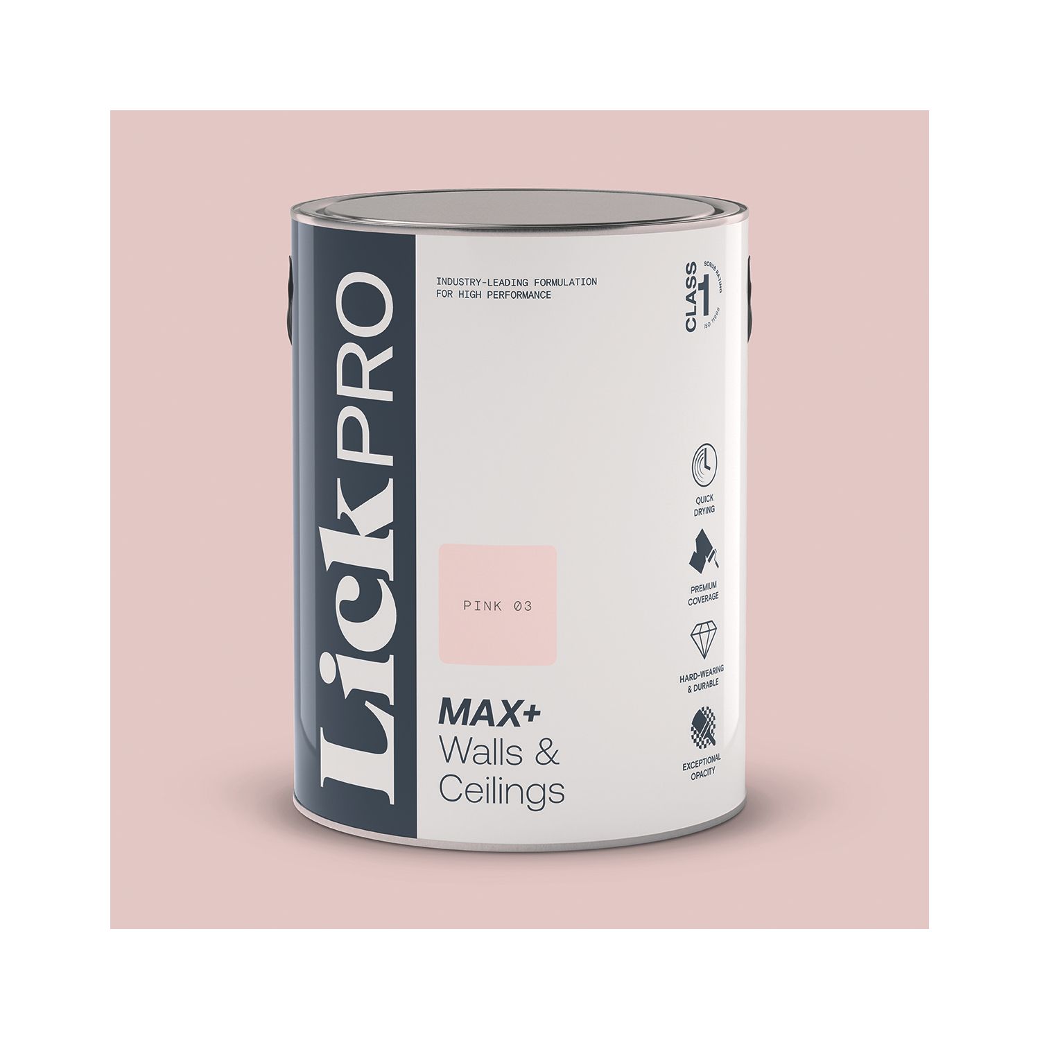 LickPro Max+ 5Ltr Pink 03 Eggshell Emulsion Paint (792KF)