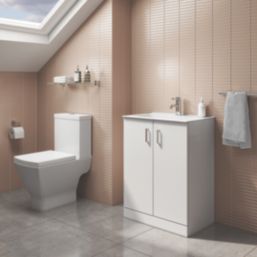 Bathroom Vanity Unit with Comite Basin Gloss White 606mm x 390mm x 806mm