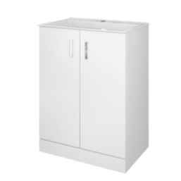 Bathroom Vanity Unit with Comite Basin Gloss White 606mm x 390mm x 806mm