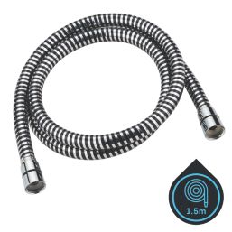Swirl  Shower Hose Black/Silver 10mm x 1.5m