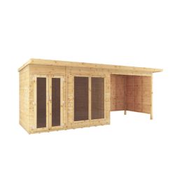 Mercia Maine  17' x 6' (Nominal) Pent Timber Summerhouse with Patio Area