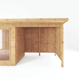 Mercia Maine  17' x 6' (Nominal) Pent Timber Summerhouse with Patio Area