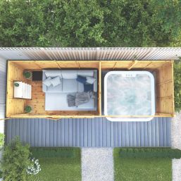 Mercia Maine  17' x 6' (Nominal) Pent Timber Summerhouse with Patio Area