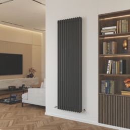 Azur 1800mm x 560mm 6819BTU Anthracite Vertical 3 Column Radiator