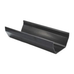 FloPlast  PVC Square Gutter Black 114mm x 3m 6 Pack