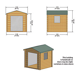 Shire Bradley 8' x 8' (Nominal) Apex Timber Log Cabin