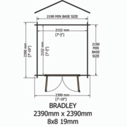 Shire Bradley 8' x 8' (Nominal) Apex Timber Log Cabin