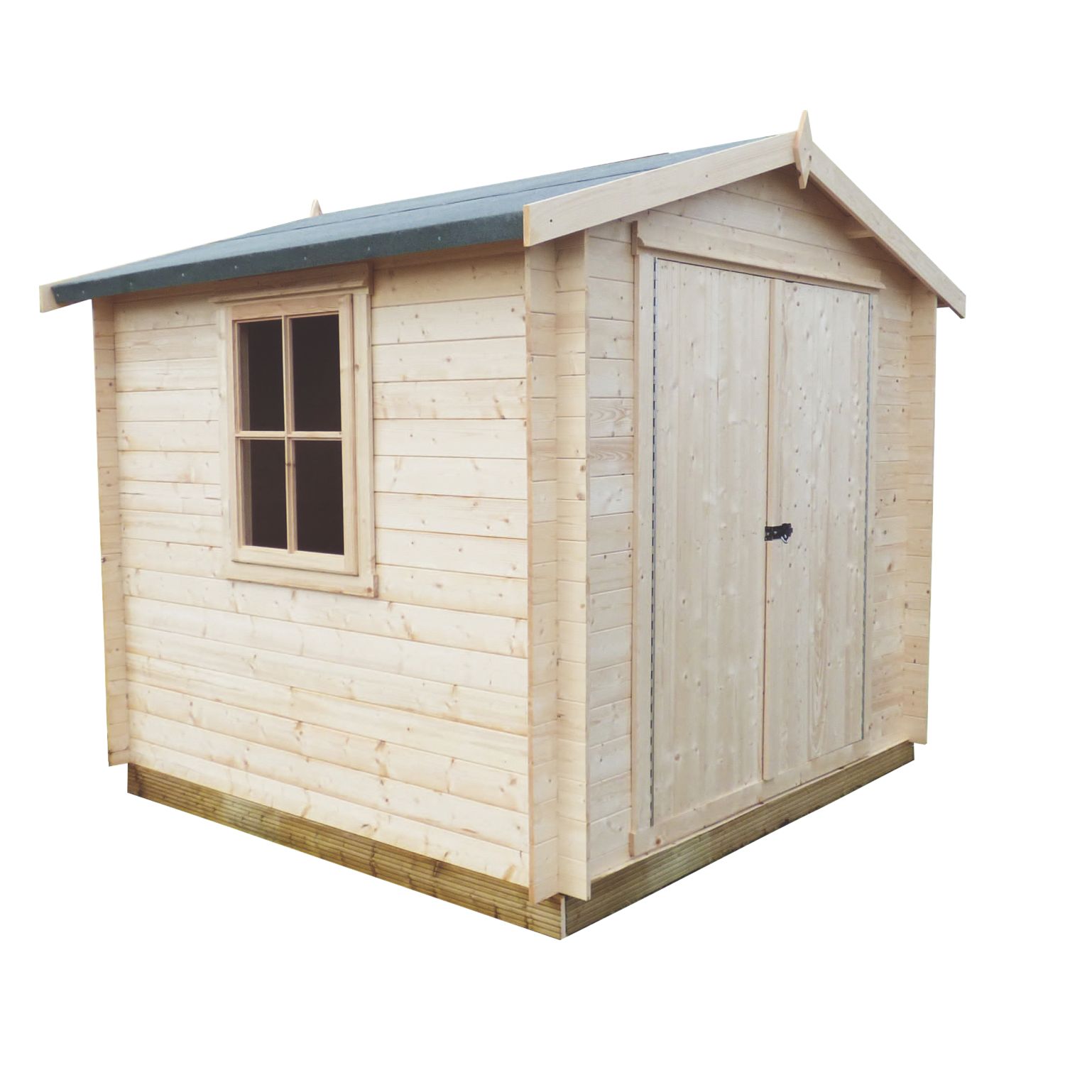 Shire Bradley 8' x 8' (Nominal) Apex Timber Log Cabin (7938X)