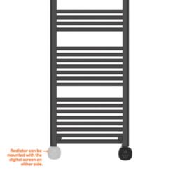 TCP 1250mm x 500mm 3412BTU Black Curved Electric Towel Radiator