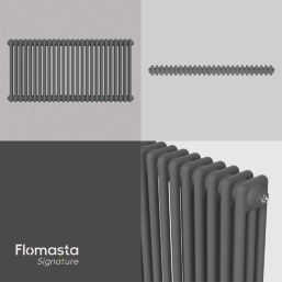 Flomasta 600mm x 1190mm 5160BTU Anthracite Horizontal 3 Column Radiator