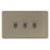 Knightsbridge Screwless 10AX 3-Gang 2-Way Toggle Light Switch  Antique Brass