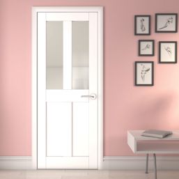 Green & Taylor Victorian 1-Clear Light Satin Painted White Wooden Shaker Internal Glazed Door 1981mm x 762mm