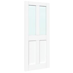 Green & Taylor Victorian 1-Clear Light Satin Painted White Wooden Shaker Internal Glazed Door 1981mm x 762mm
