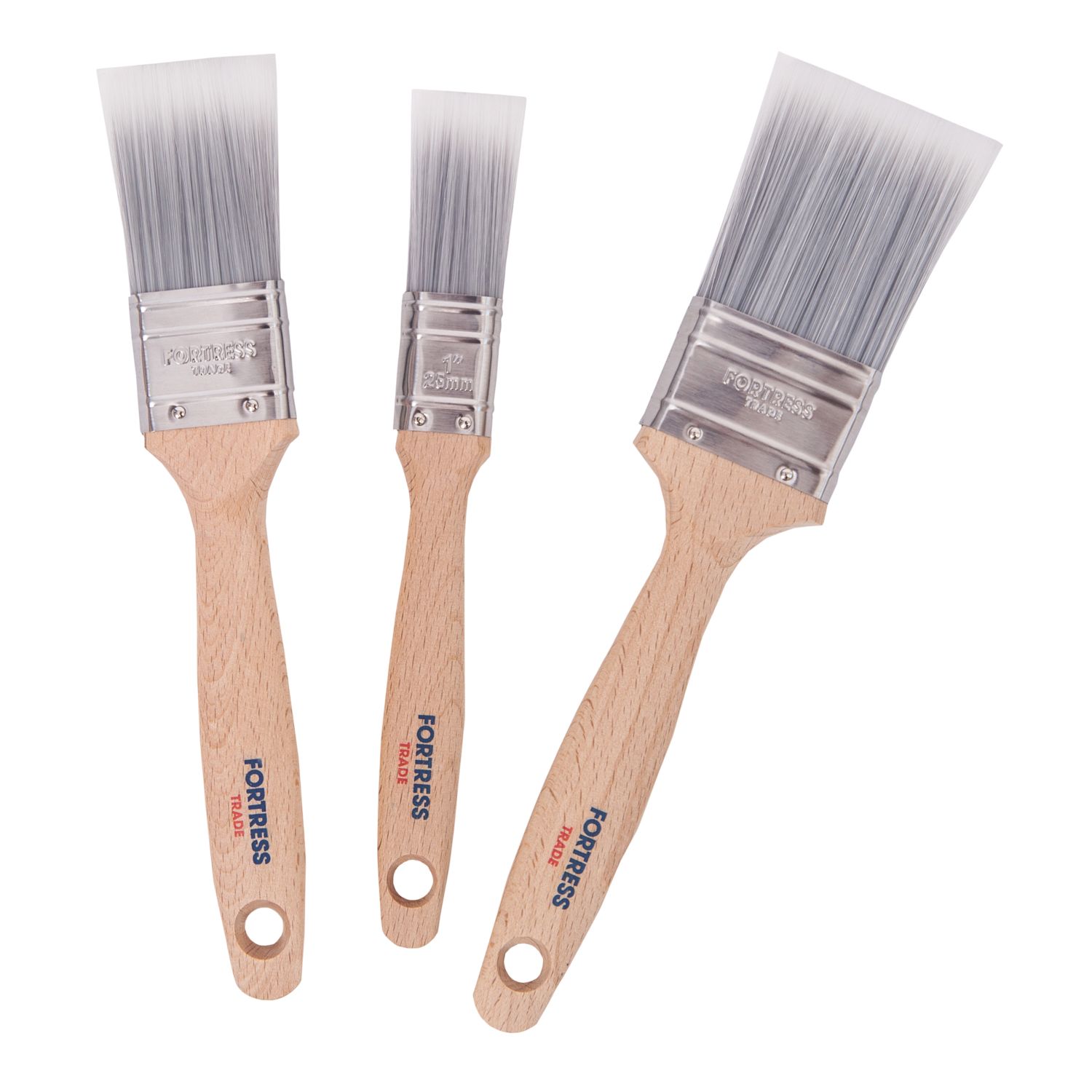 Fortress Trade Flat Paint Brush Set 3 Pieces (793FM)
