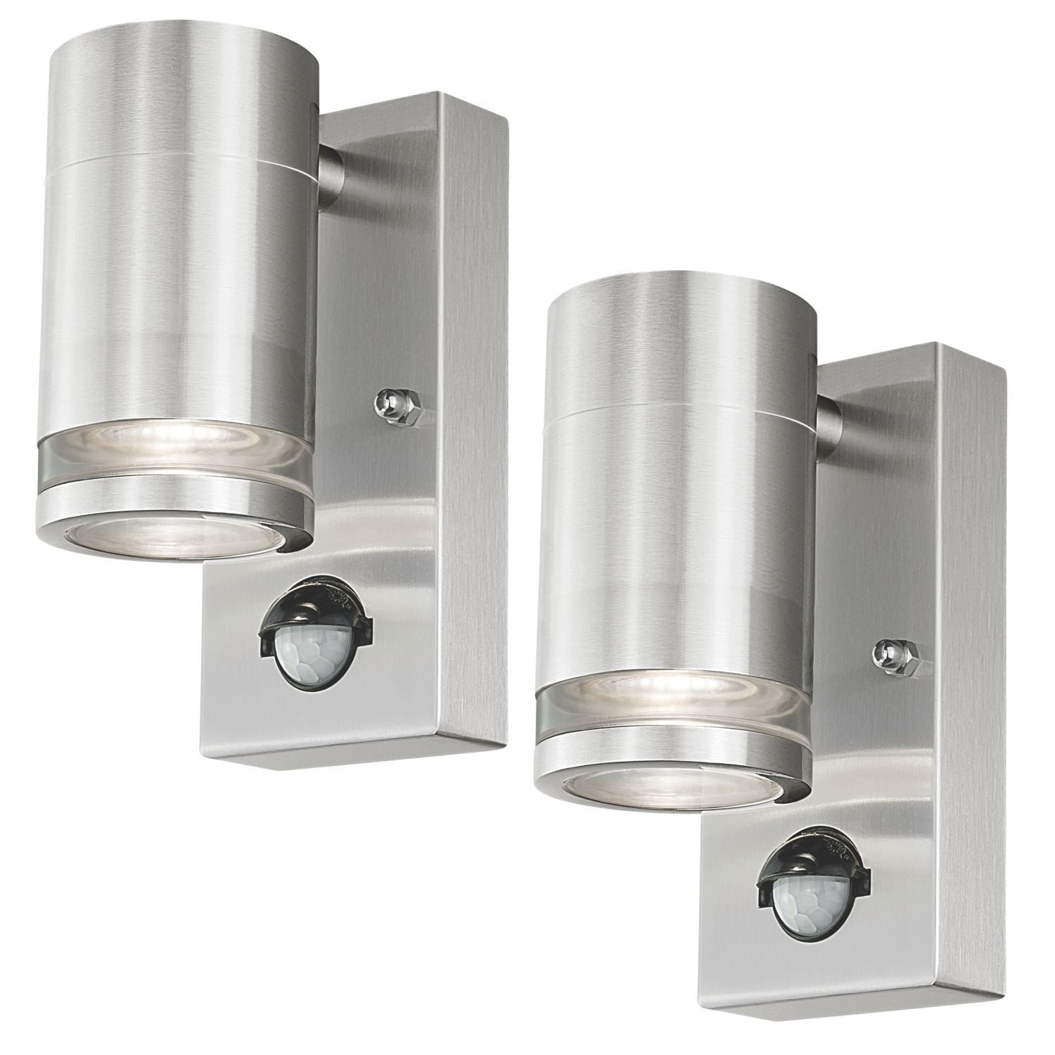4lite Marinus Outdoor Wall Lights With PIR & Photocell Sensor Stainless Steel 2 Pack (793GR)