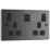 LAP  13A 2-Gang SP Switched Socket + 4.2A 15W 2-Outlet Type A & C USB Charger Black Nickel with Black Inserts
