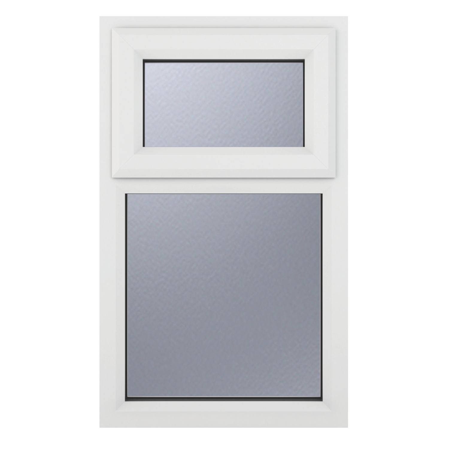 Crystal Top Opening Obscure Triple-Glazed Casement White uPVC Window 610mm x 1040mm (793KF)