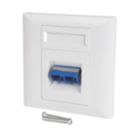 Labgear  1-Gang Double Fibre Socket White with Colour-Matched Inserts