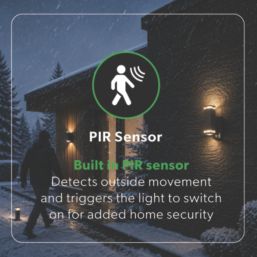 4lite Marinus Square Outdoor Up & Down Wall Light With PIR Sensor Anthracite
