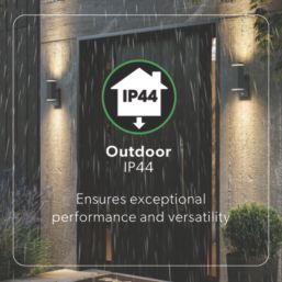 4lite Marinus Square Outdoor Up & Down Wall Light With PIR Sensor Anthracite