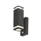 4lite Marinus Square Outdoor Up & Down Wall Light With PIR Sensor Anthracite