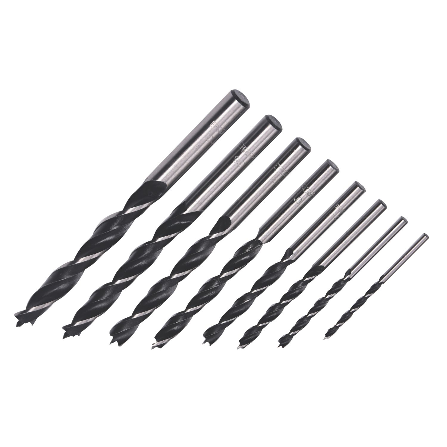 Erbauer Straight Shank Double-Flute Brad Point Wood Drill Bit Set 8 Pieces (793PH)