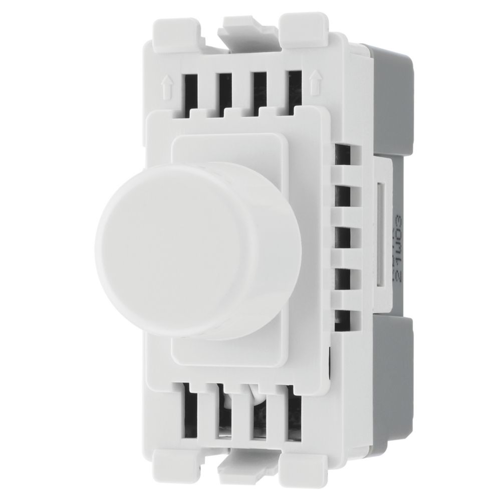 British General Nexus Grid 2-Way LED Grid Dimmer Switch White with Colour-Matched Inserts