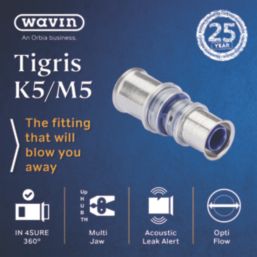 Wavin Tigris  Multi-Layer Composite Press-Fit Reducing Coupler 25mm x 20mm 10 Pack