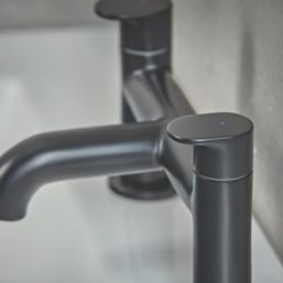 Hansgrohe Vernis Blend Matt Black 123mm Deck Mounted Lever 2 Tap Holes Bath Mixer Tap