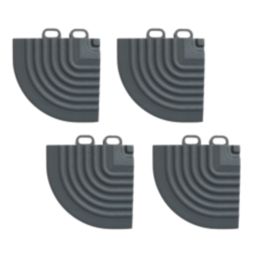 Swisstrax Ribtrax Pro Corner Slate Grey 63mm x 63mm 4 Pack