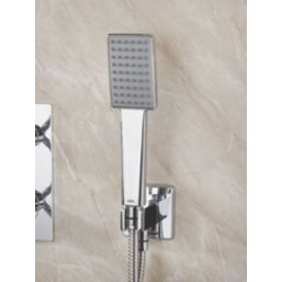 Bristan Contemporary Square Wall Outlet with Handset Holder Chrome Plated 80mm