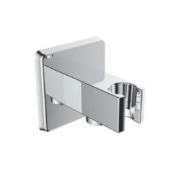 Bristan Contemporary Square Wall Outlet with Handset Holder Chrome Plated 80mm