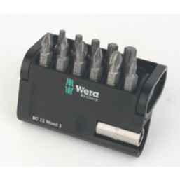 Wera Bit-Check 12 Wood 2 1/4" Hex Shank Mixed Bit Set 12 Pieces