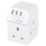 Masterplug 13A Fused 3-Way  Socket Adaptor White