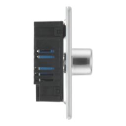 LAP  2-Gang 2-Way LED Dimmer Switch  Brushed Steel with Colour-Matched Inserts