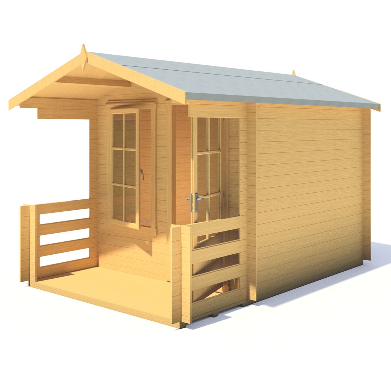 Shire Maulden 7' x 9' 6" (Nominal) Apex Timber Log Cabin (794TJ)