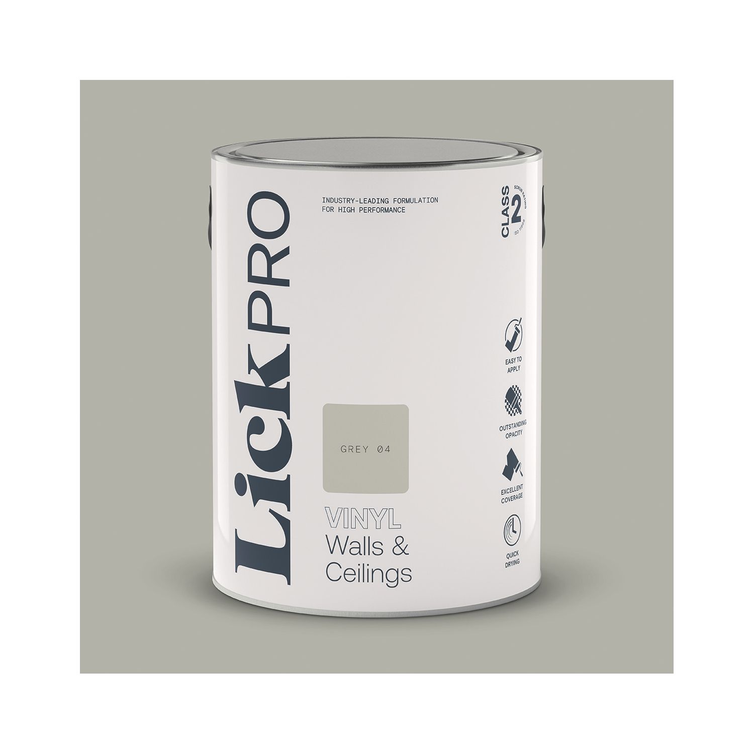 LickPro 5Ltr Grey 04 Vinyl Matt Emulsion Paint (794TM)