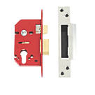 Union Fire Rated Stainless Steel Euro Profile Mortice Lock 68mm Case - 45mm Backset